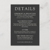 Simple Charcoal Classic Wedding Details Begleitkarte (Vorderseite)