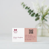 Simple Charm Professional Soft Blush Pink Bow Visitenkarte (Stehend Vorderseite)