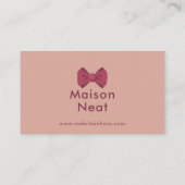 Simple Charm Professional Soft Blush Pink Bow Visitenkarte (Rückseite)