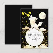 Simple Charm Wolf Birthday Dankeskarte (Vorne/Hinten)