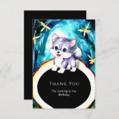 Simple Charm Wolf Birthday Dankeskarte (Vorne/Hinten)