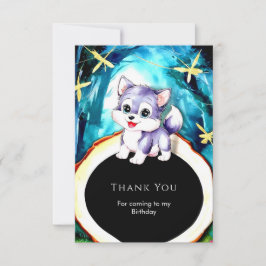 Simple Charm Wolf Birthday Dankeskarte