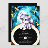 Simple Charm Wolf Birthday Einladung (Vorne/Hinten)