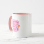Simple Charming Pink White Happiness Looks Good Tasse (Vorderseite Links)