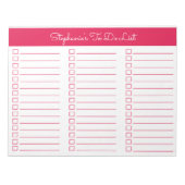 Simple Cherry Red 8.5x11 Three Column Checklist Notizblock (Vorderseite)