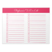 Simple Cherry Red 8.5x11 Two Column Checklist Notizblock (Vorderseite)