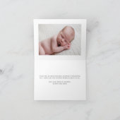 Simple Chic Baby Foto White Script Overlay Dankeskarte (Innenseite)