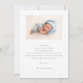 Simple Chic Baby Photo Announcement Card Einladung (Rückseite)