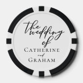 Simple Chic Black Script Wedding Personalized Pokerchips (Vorderseite)
