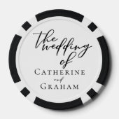 Simple Chic Black Script Wedding Personalized Pokerchips (Rückseite)