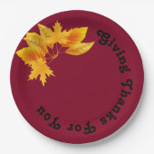 Simple Chic Burgundy Gold Erntedank Harvest Pappteller (Vorderseite)