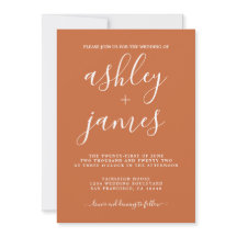Simple Chic Calligraphy Burnt Orange Wedding