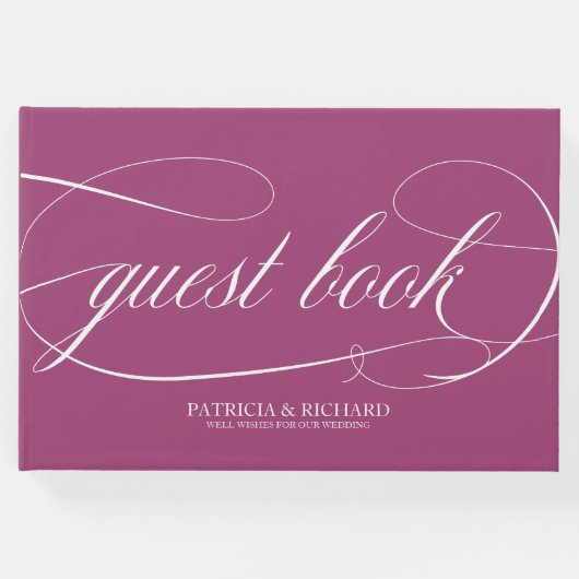 Simple Chic Cassis Wedding Gästebuch (Vorderseite)