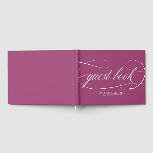 Simple Chic Cassis Wedding Gästebuch (Voll)