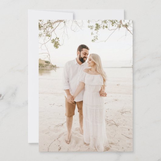 Simple Chic Dark Green Calligraphy Script Wedding Einladung (Rückseite)