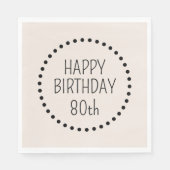 Simple Chic Editable Polka Dot Circle Geburtstag Serviette (Vorderseite)