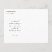 Simple Chic Foto Wedding Vielen Dank Postkarte (Rückseite)