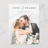 Simple Chic Foto Wedding Vielen Dank Postkarte (Vorderseite)