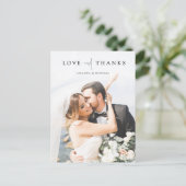 Simple Chic Foto Wedding Vielen Dank Postkarte (Stehend Vorderseite)