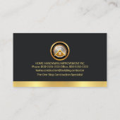 Simple Chic Gold Handyman Signage Visitenkarte (Rückseite)