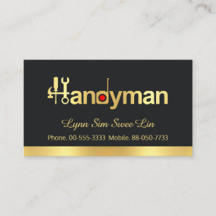 Simple Chic Gold Handyman Signage Visitenkarte