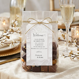 Simple Chic Ivory White Gastgeschenk Hochzeit Viel Geschenkanhänger