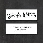 Simple Chic Minimalist + Calligraphy Script White  Mini Visitenkarte