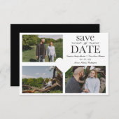 Simple Chic Minimalist Classic 3 Photos Engagement Save The Date (Vorne/Hinten)
