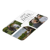 Simple Chic Minimalistisch Classic 3 Fotos Verlobu Magnet (Linke Seite)