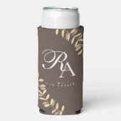 Simple Chic Monogram Brown Selters Dosenkühler (Seltzer Vorderseite)