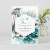 Simple Chic Nautical Wedding Save The Date (Stehend Vorderseite)