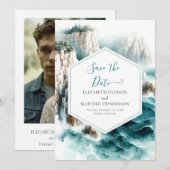 Simple Chic Nautical Wedding Save The Date (Vorne/Hinten)