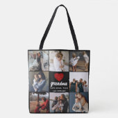 Simple Chic Red Heart 8 Foto Collage Oma Tasche (Vorderseite)