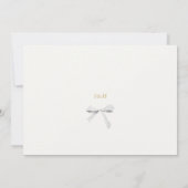 Simple Chic Ribbon Bow | Aus Weiß Save the Date Einladung (Rückseite)