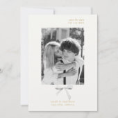 Simple Chic Ribbon Bow | Aus Weiß Save the Date Einladung (Vorderseite)