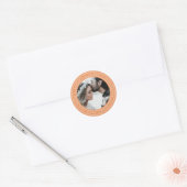 Simple Chic Save the Date Wedding Foto Orange Runder Aufkleber (Umschlag)