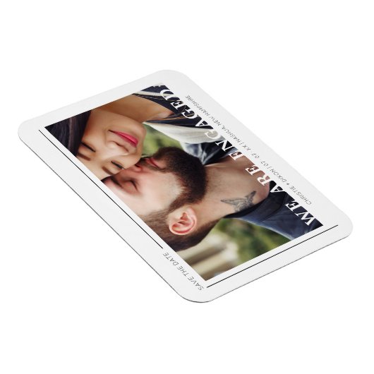 Simple Chic Trendy Typografy Script Foto Couple Magnet (Rechte Seite)