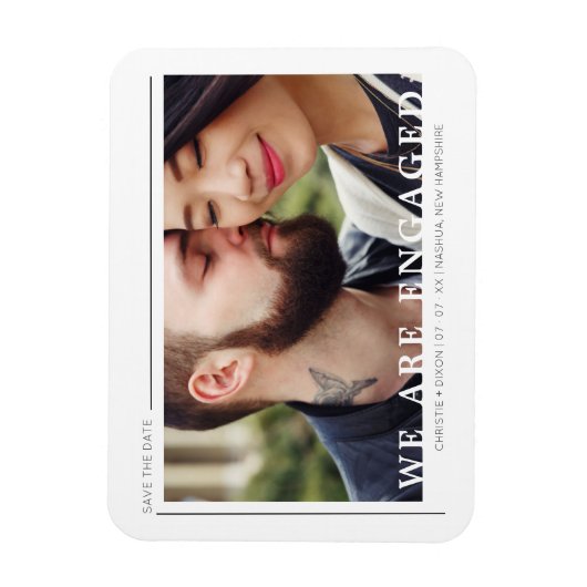 Simple Chic Trendy Typografy Script Foto Couple Magnet (Vertikal)