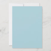 Simple Chic Typografy Blue Glow Wedding Einladung (Rückseite)