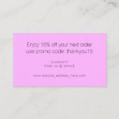 Simple Chic Typografy Company Vielen Dank Lila Visitenkarte (Rückseite)