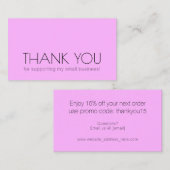 Simple Chic Typografy Company Vielen Dank Lila Visitenkarte (Vorne/Hinten)