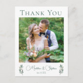 Simple Chic Wedding Foto Botanisches Leaf Vielen D Postkarte (Vorderseite)