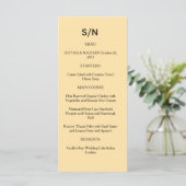 Simple Chic Wedding Menu Card | Custom Minimalist  (Stehend Vorderseite)