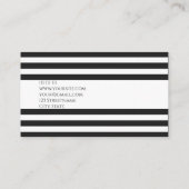 Simple Chick Black White Stripes Geometric  Visitenkarte (Rückseite)