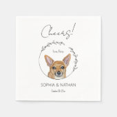 Simple Chihuahua Dog Wedding Cocktail Napkins Serviette (Vorderseite)