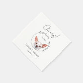 Simple Chihuahua Dog Wedding Cocktail Napkins Serviette (Ecke)