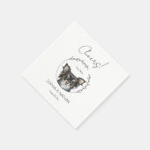 Simple Chihuahua Dog Wedding Cocktail Napkins Serviette (Ecke)