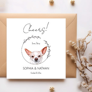 Simple Chihuahua Dog Wedding Cocktail Napkins Serviette