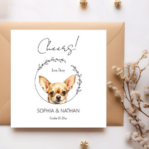 Simple Chihuahua Dog Wedding Cocktail Napkins Serviette