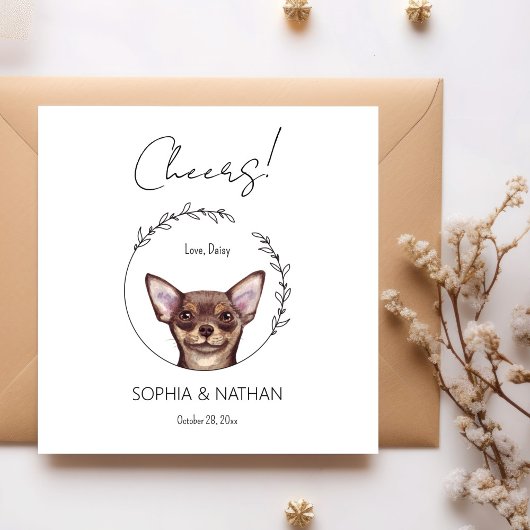 Simple Chihuahua Dog Wedding Cocktail Napkins Serviette